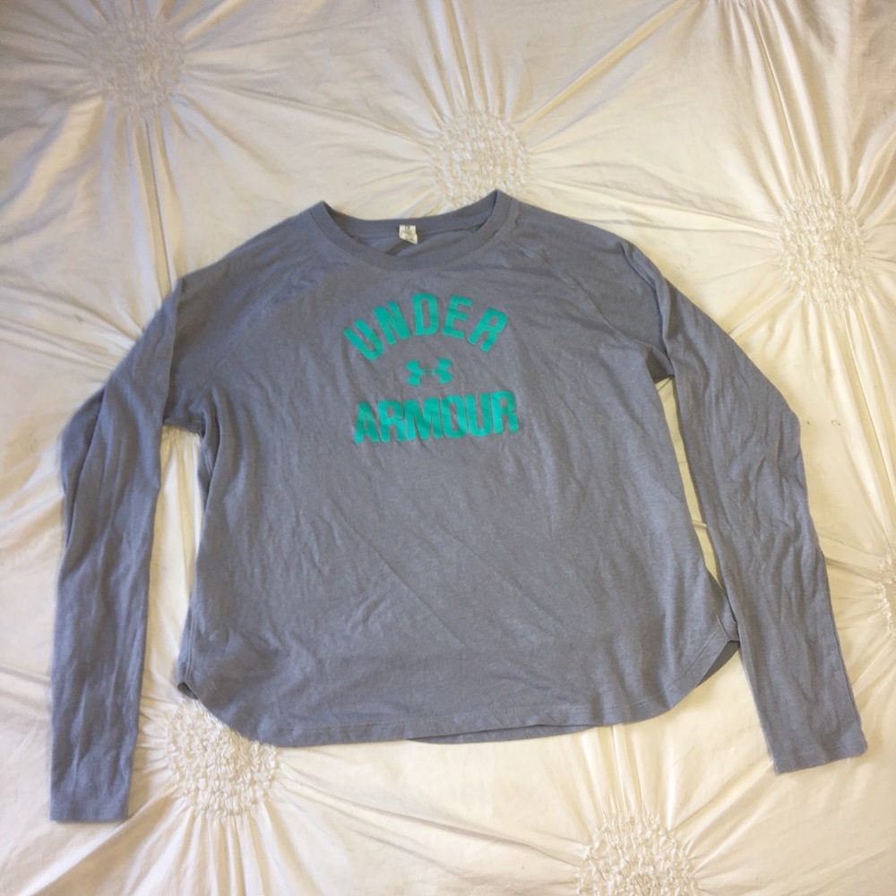 Under Armour grey and teal long sleeve small🤍💚💙